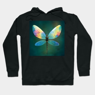 Shimmering Vibrant Mystical Dragonfly Art Hoodie